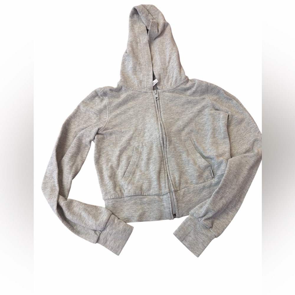 TNA Crop Zip Up Hoodie Gray Womens size 2XS